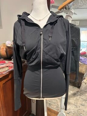 lululemon athletica Black Ruched Full-Zip Hoodie